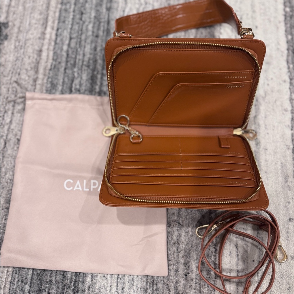 Calpak Tan Croc-Embossed Clutch - Picture 5 of 10